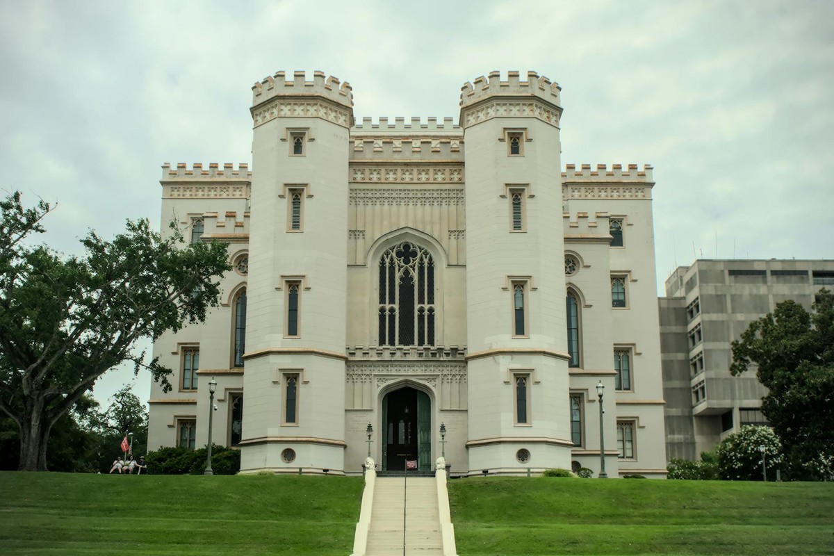 Historic Gothic-style Old State Capitol in Baton Rouge, Louisiana, USA.