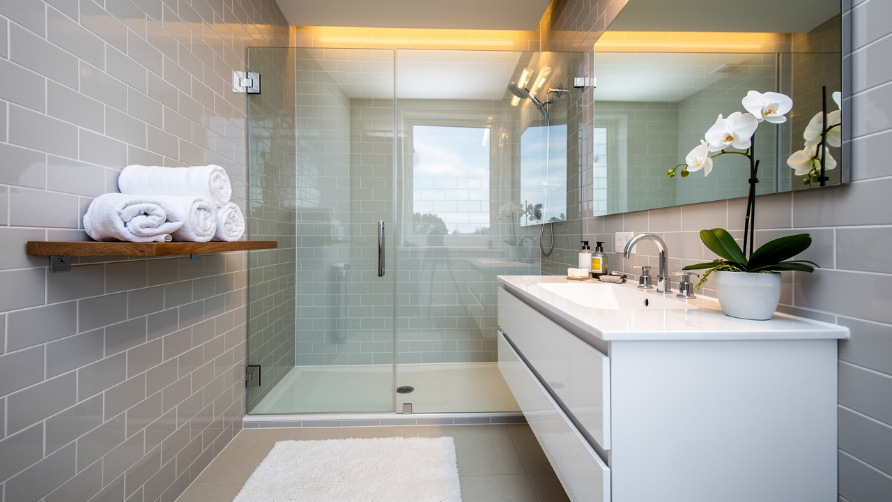 Spotlessly clean bathroom with polished fixtures ready for sale