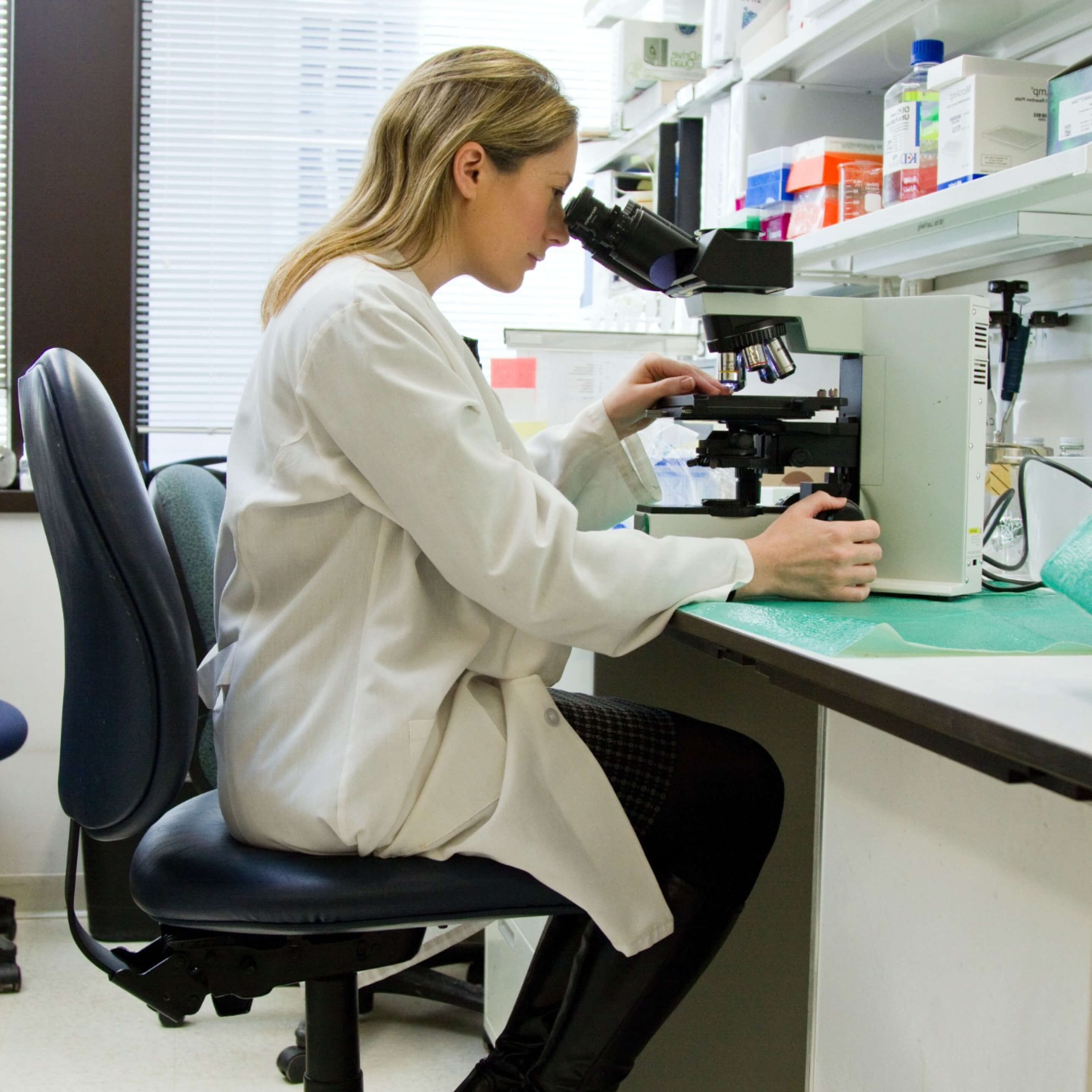 Photo of a biologist in a lab.