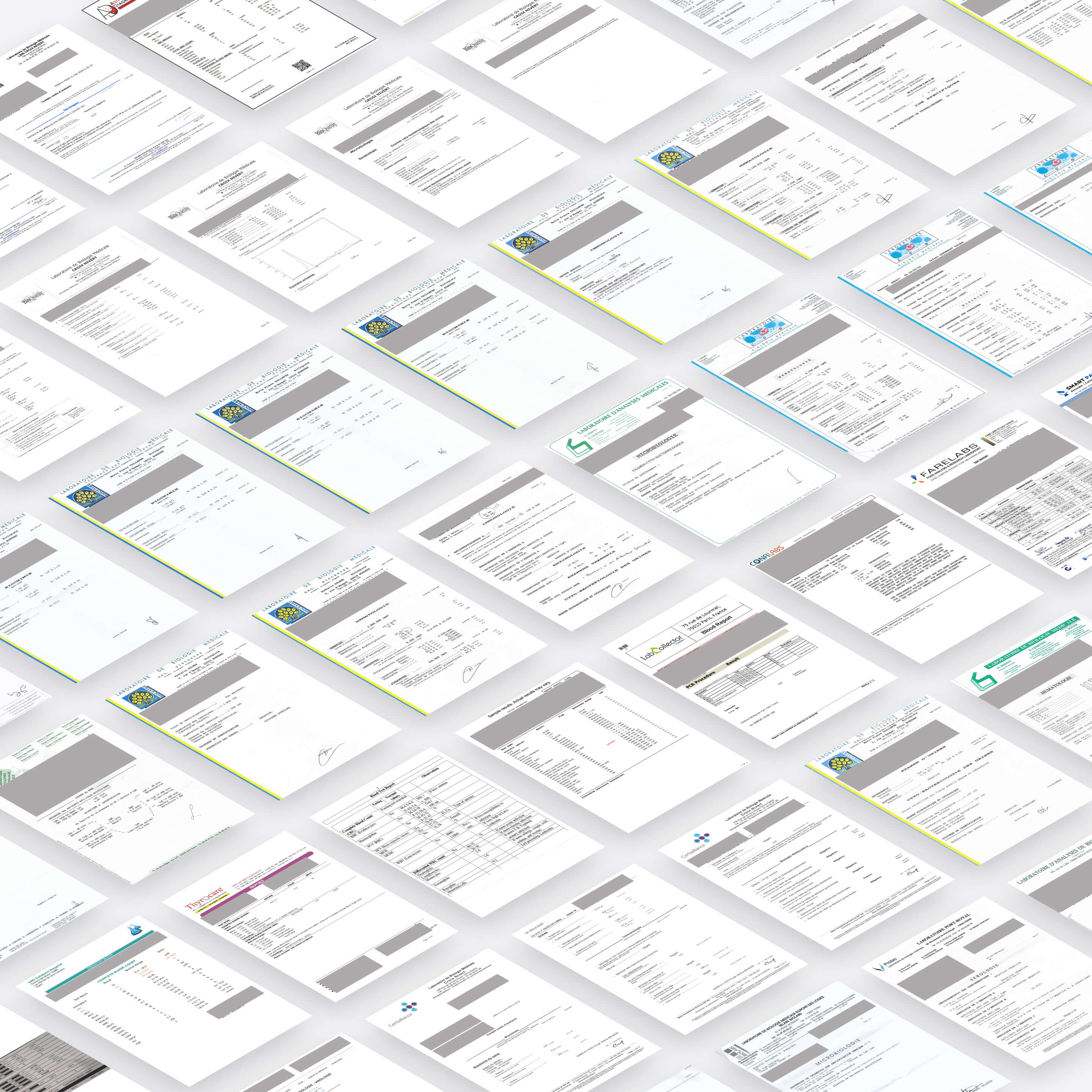 Overview of numerous analyzed existing lab reports.