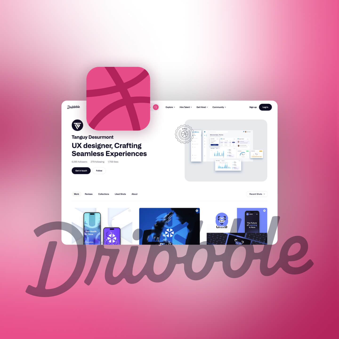 Preview of my Dribbble account
