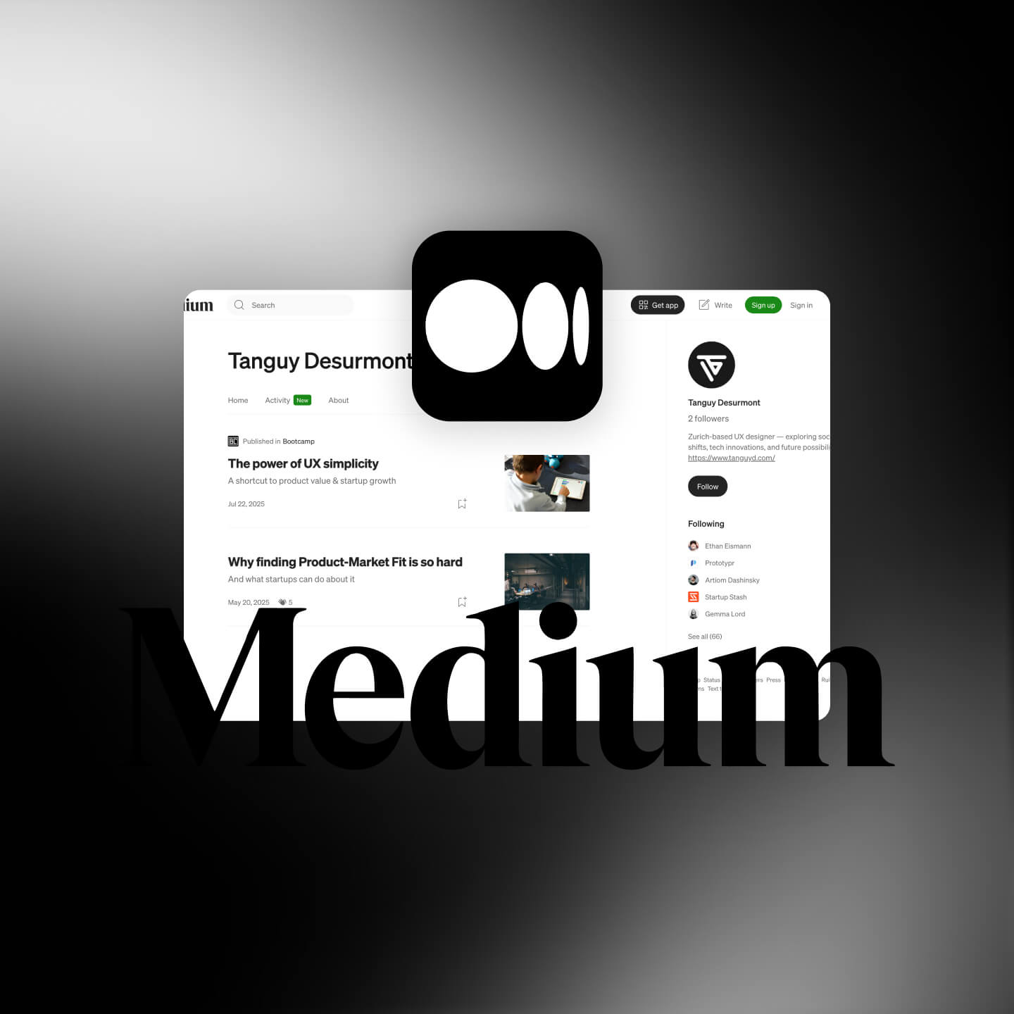 Preview of my Medium account