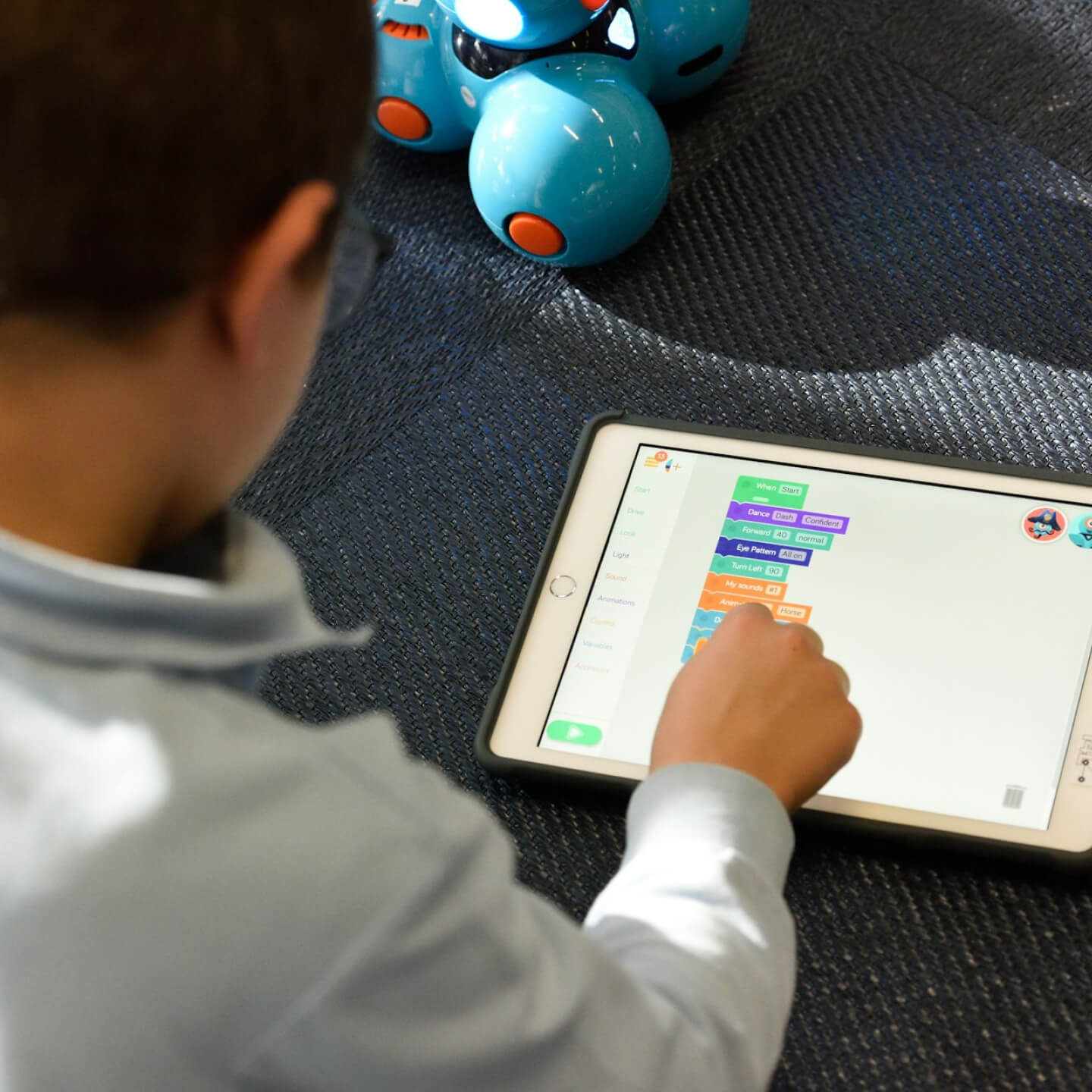 Child using a tablet.