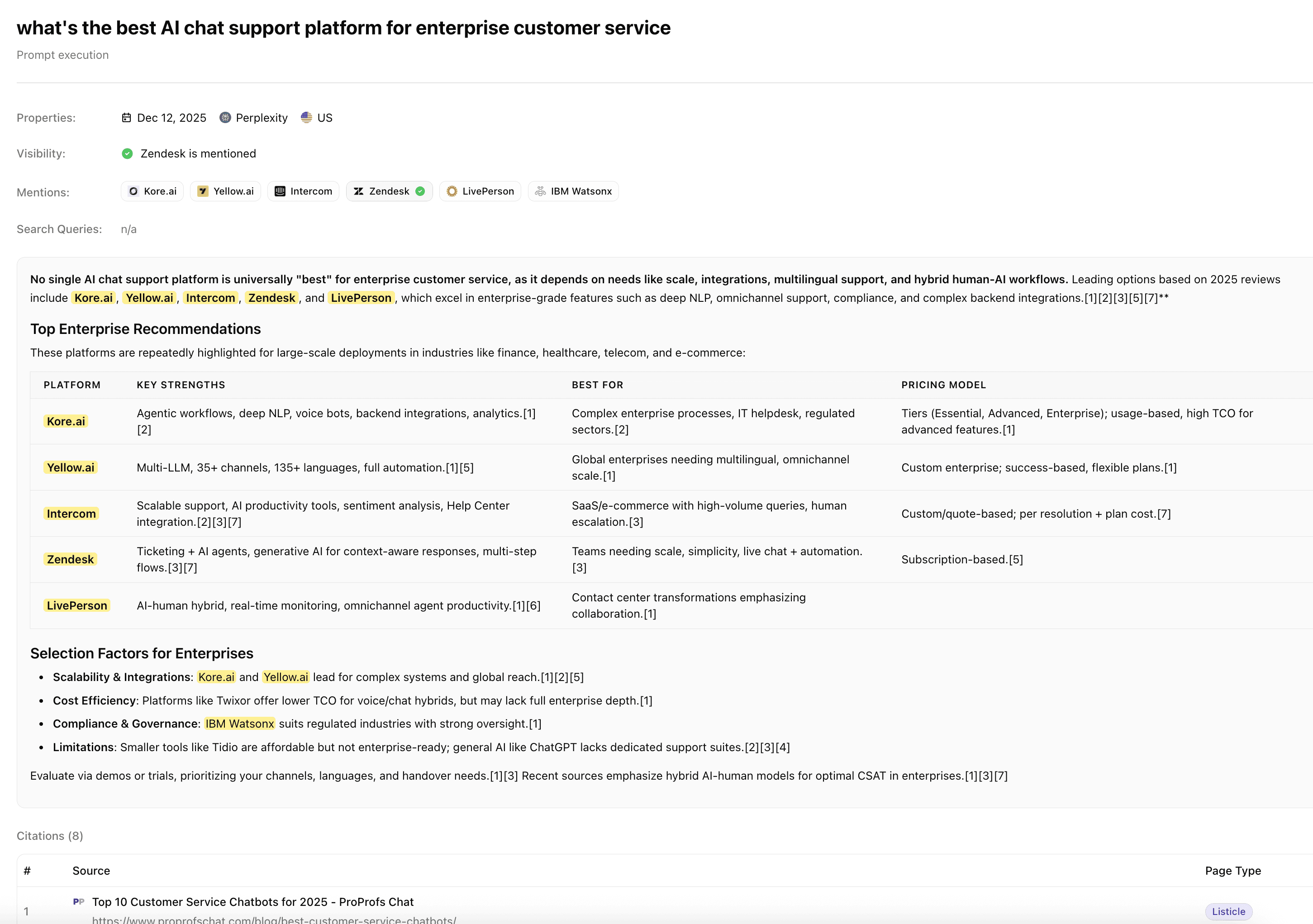 Prompt exacutions example amadora.ai