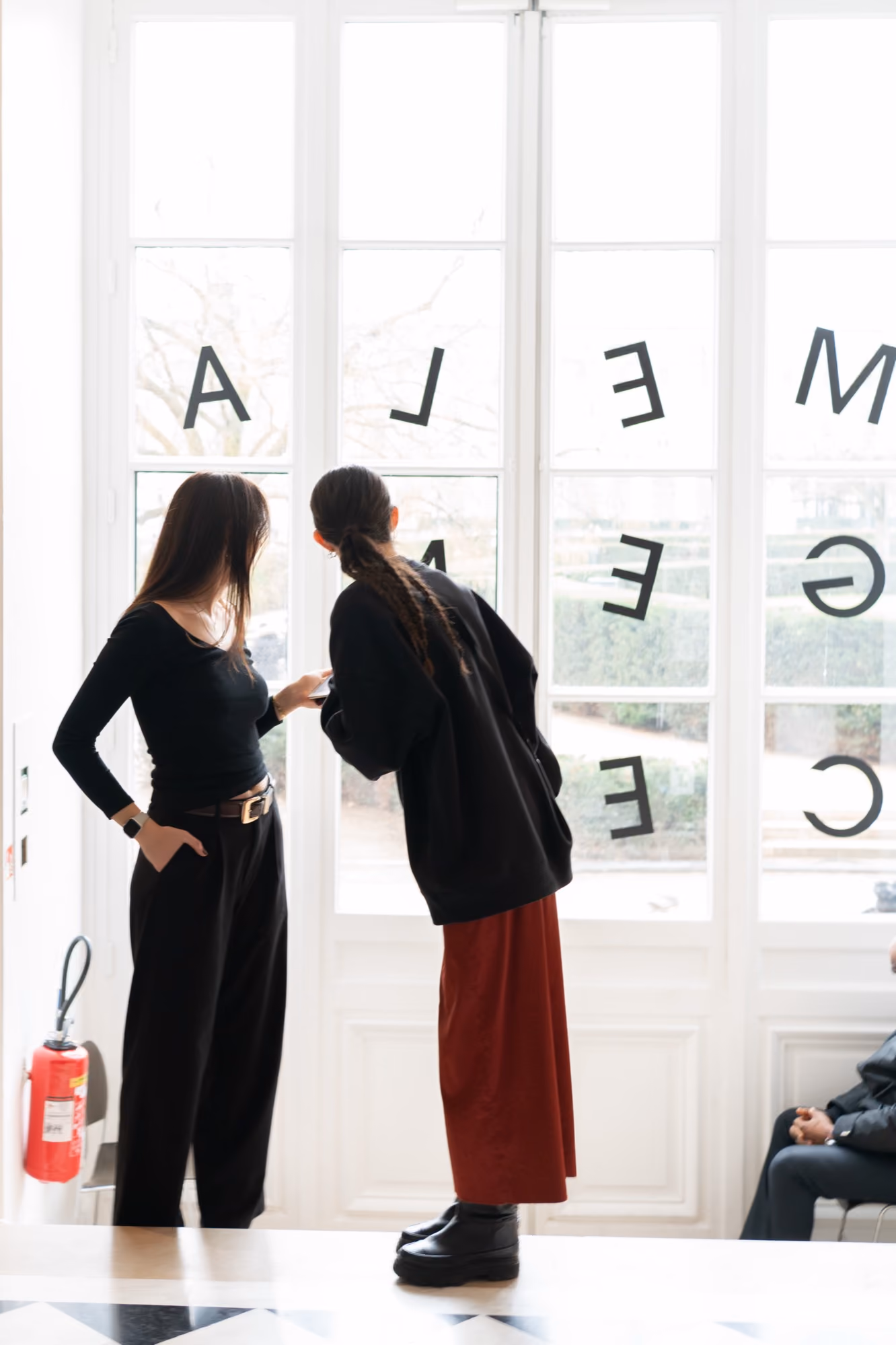 Brand presentation setup at Melagence fashion showroom Le Marais