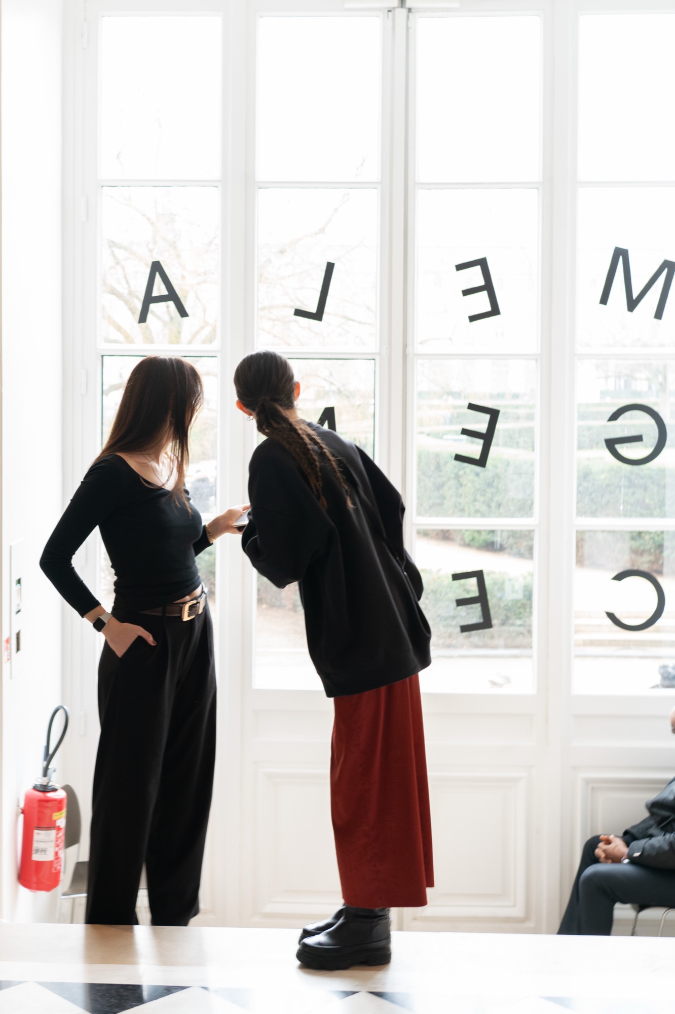 Brand presentation setup at Melagence fashion showroom Le Marais