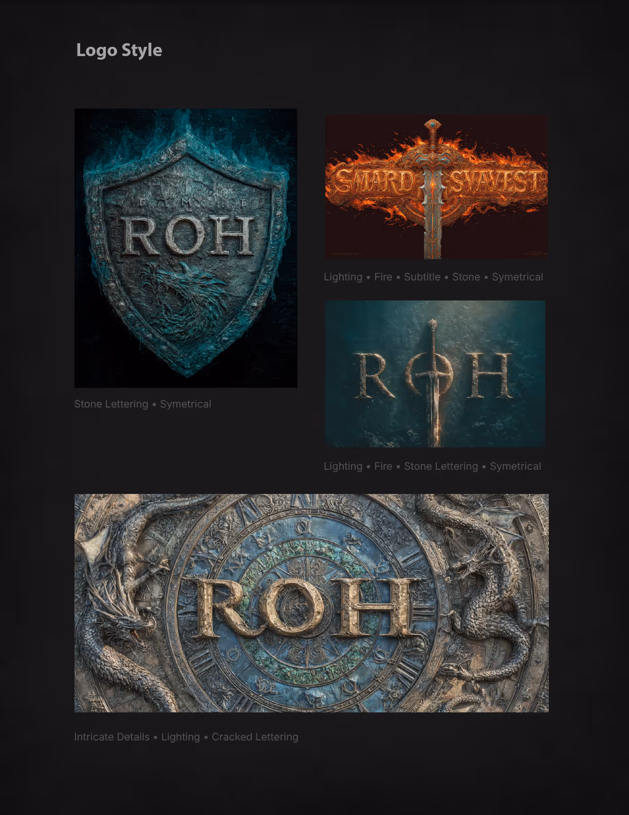 Logo style reference sheet from the style guide example used in this course.