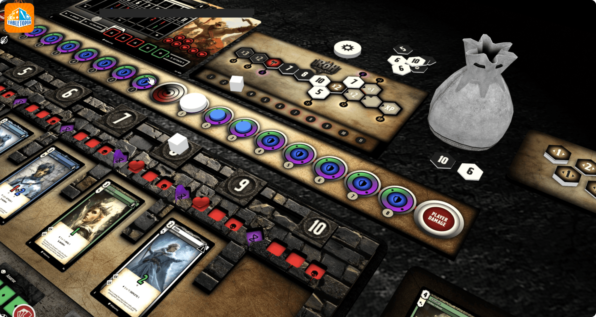 View from the right side of the physical prototype of the course game.