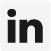LinkedIn social media icon with lowercase 'in' in white on black rounded square.