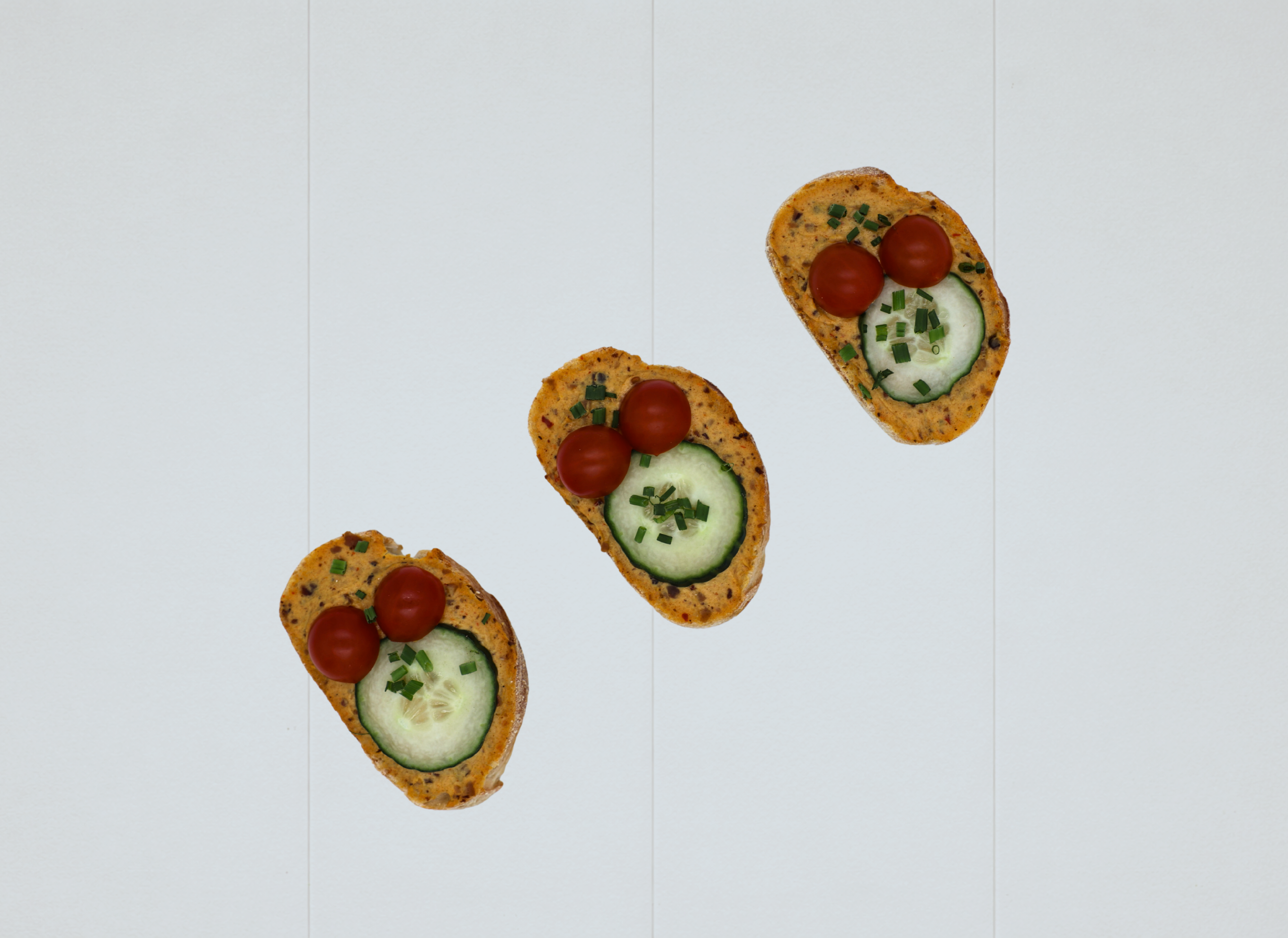 Belegte Baguette scheiben