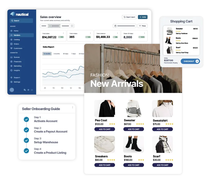 Nautical Commerce multi-vendor distributor platform example