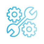 cog and wrench interlocking icon