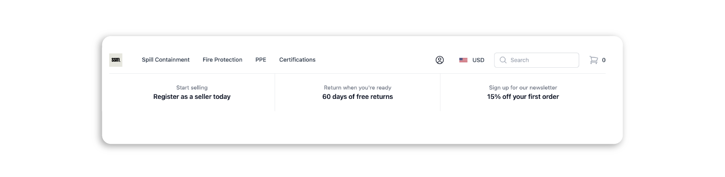 Viewing the navigation menu in the reference storefront