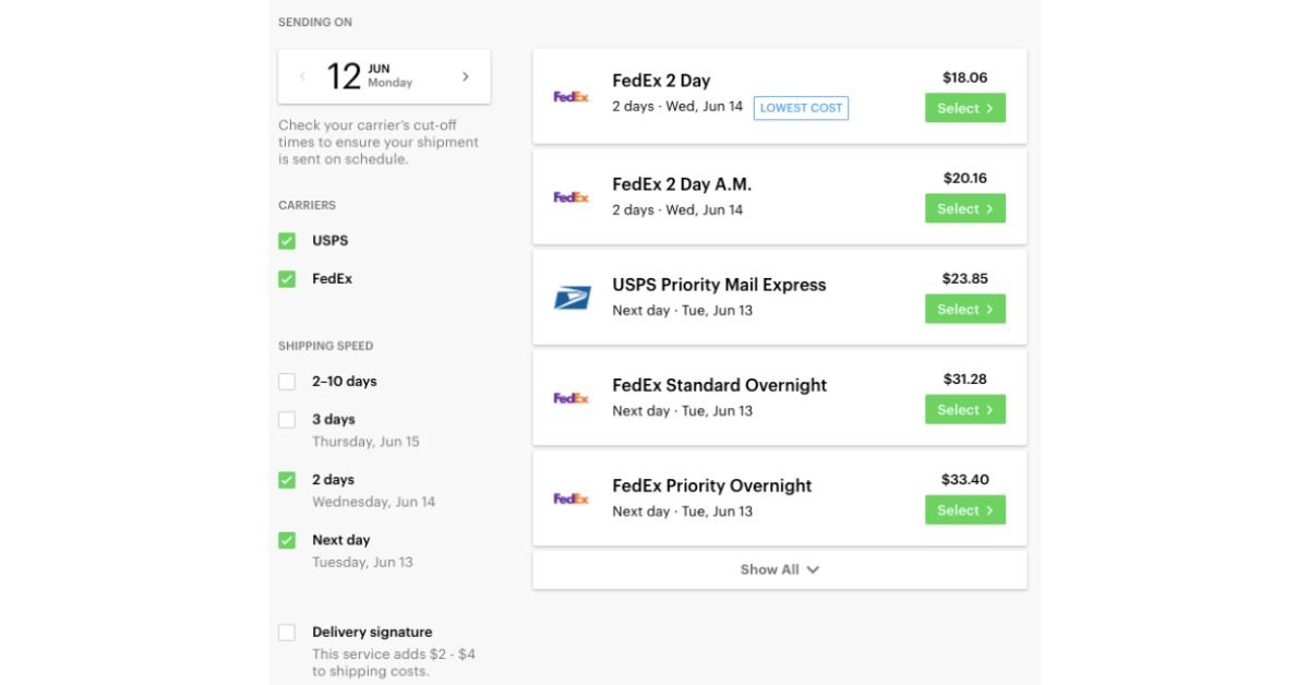 Example of EasyPost integraion