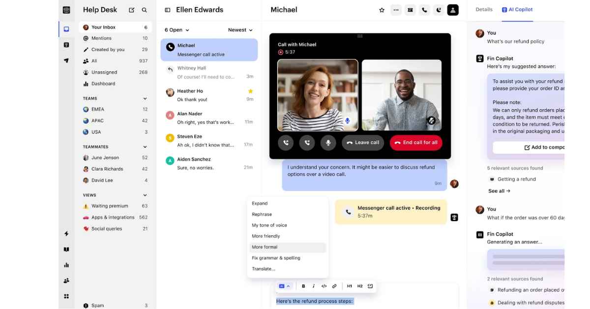 Example of Intercom integration