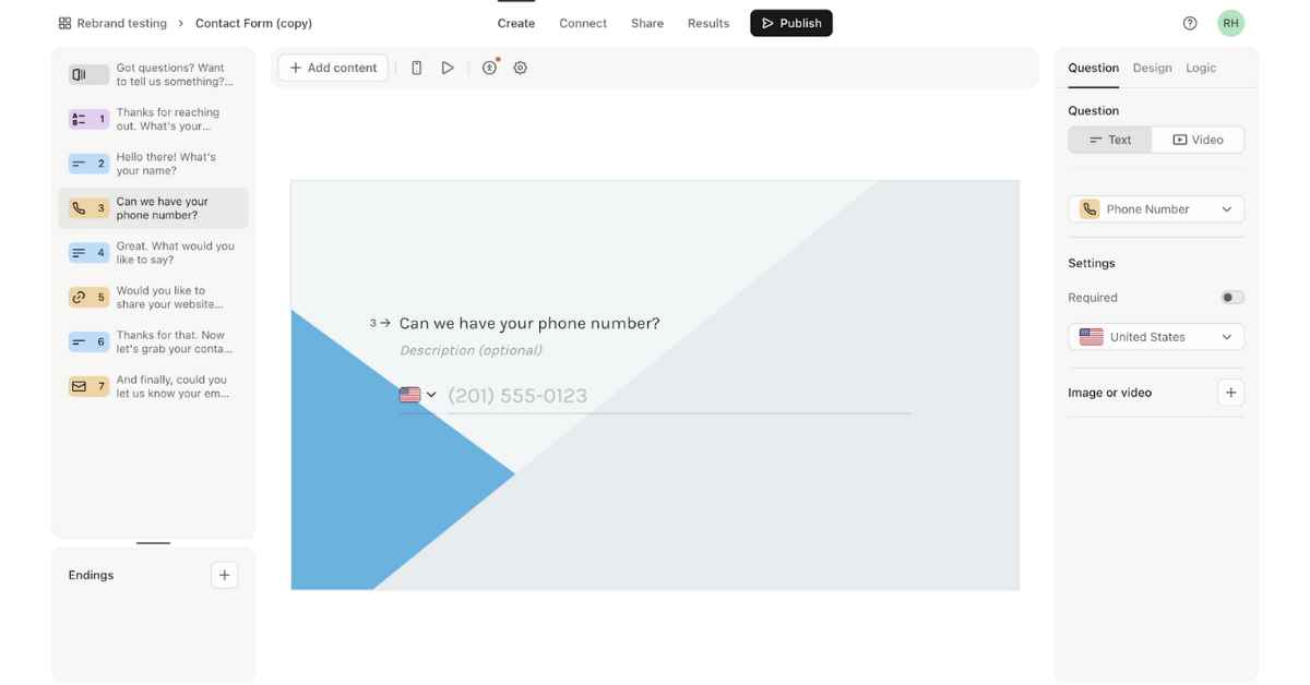 Example of Typeform integration