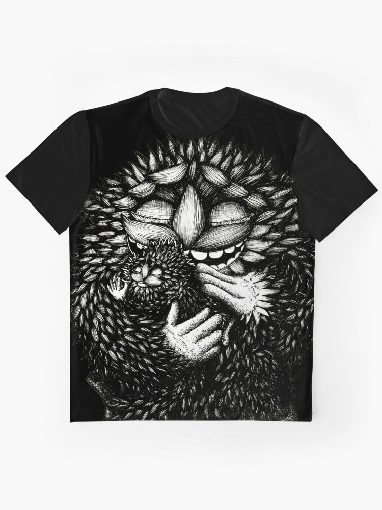 A big black monster caressing his small black baby.