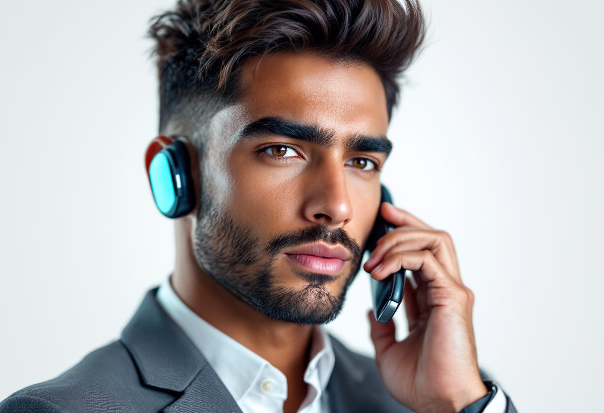 image of a person on a phone call