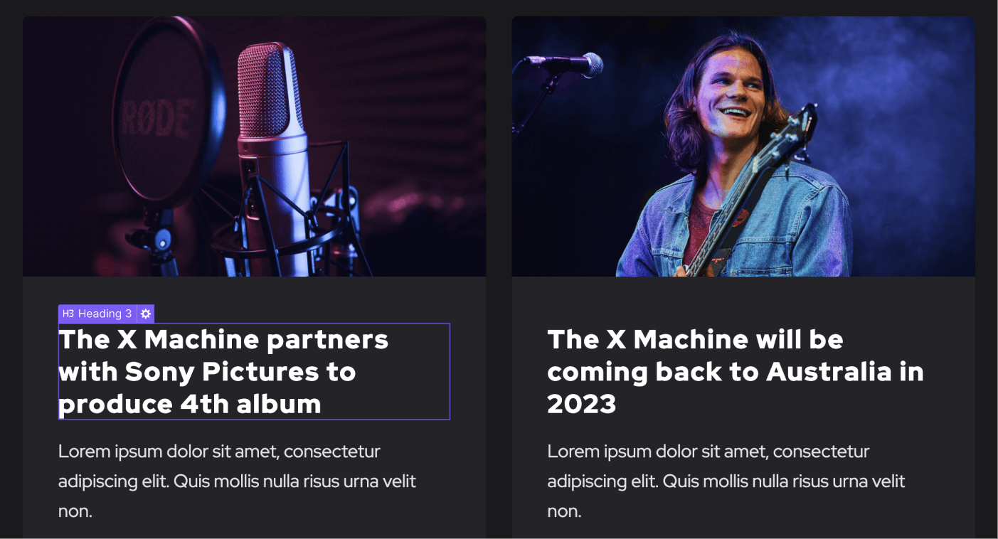 Dynamic Content CMS - Music X Webflow Template