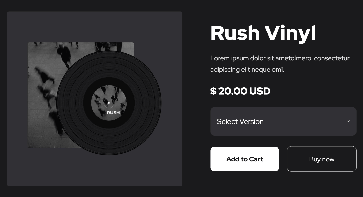 eCommerce Page - Music X Webflow Template