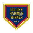 Golden Hammer Winner badge with a red and gold border and blue background, featuring the text 'Golden Hammer Winner NTRCA'.