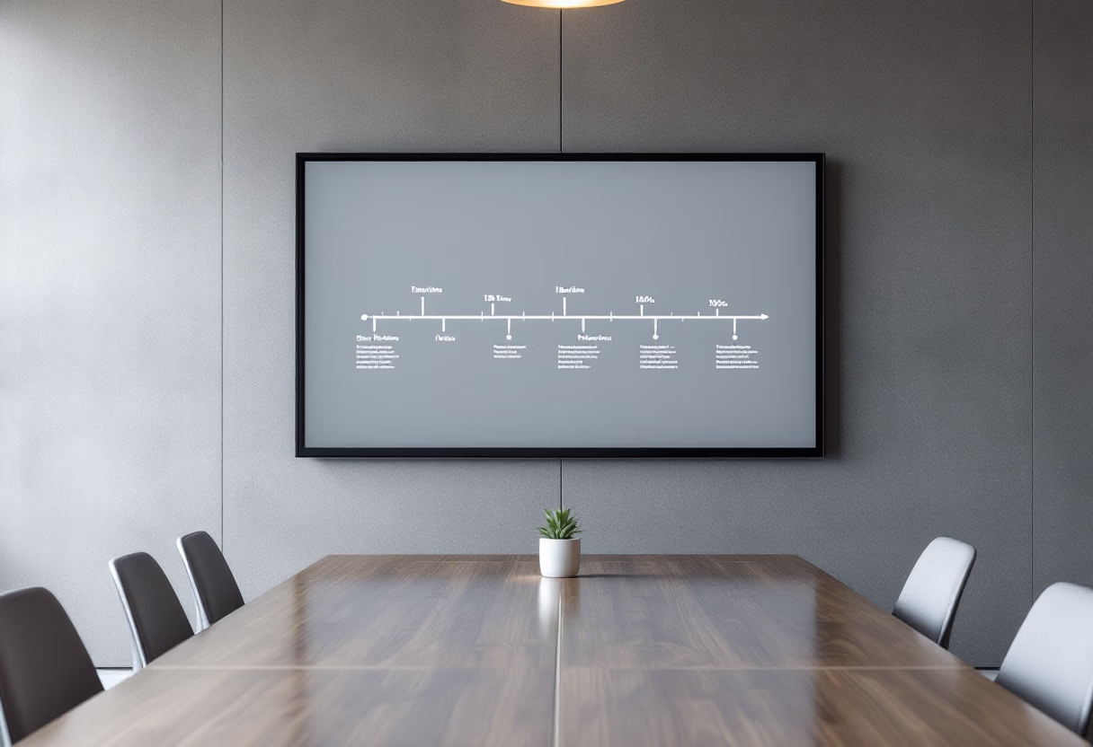 image of company milestones in a timeline format (for a edtech)