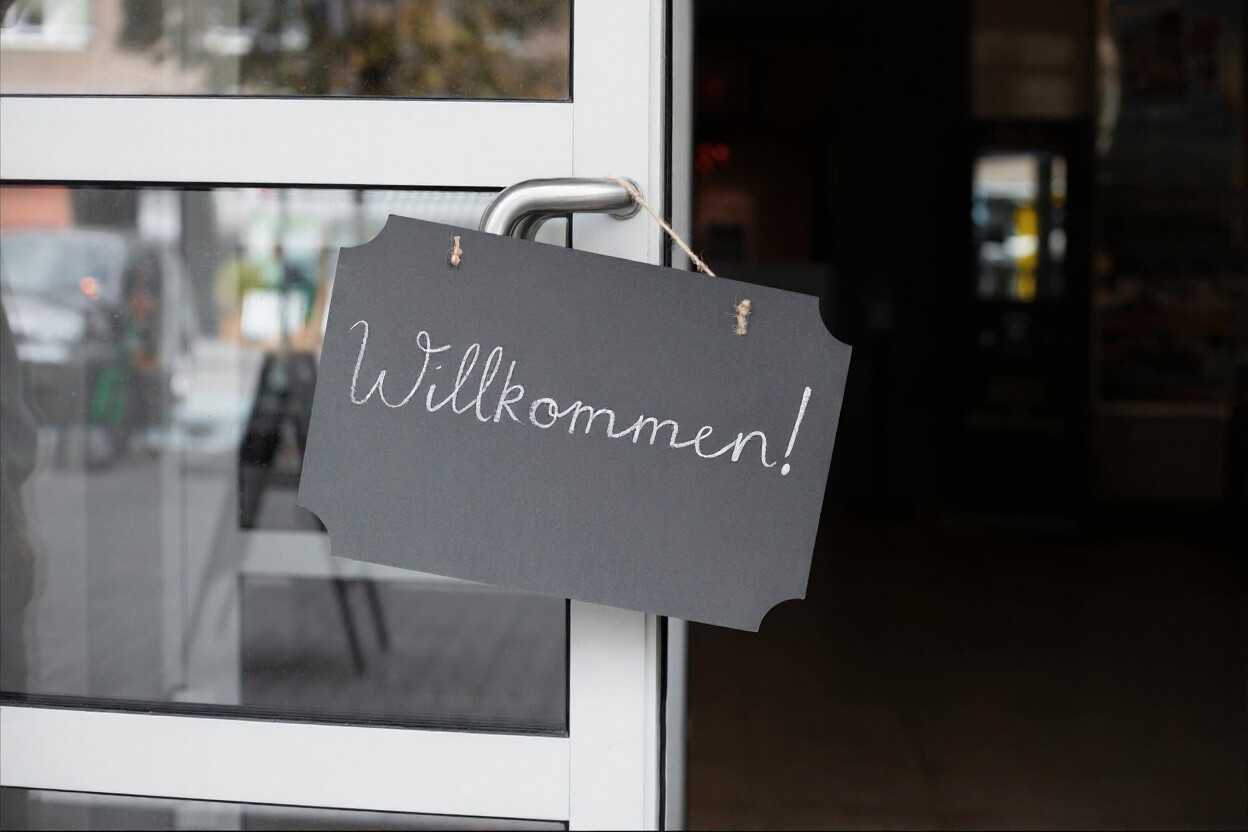Willkommen-Schild