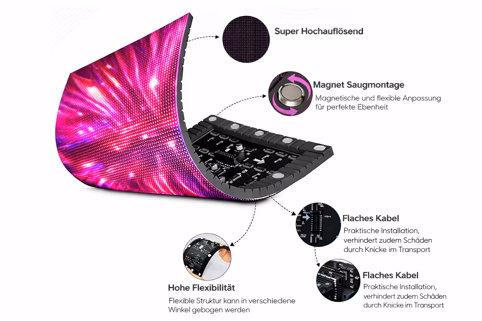 Flexible LED Wall gebogen – LEDWALL360 individuelles Design