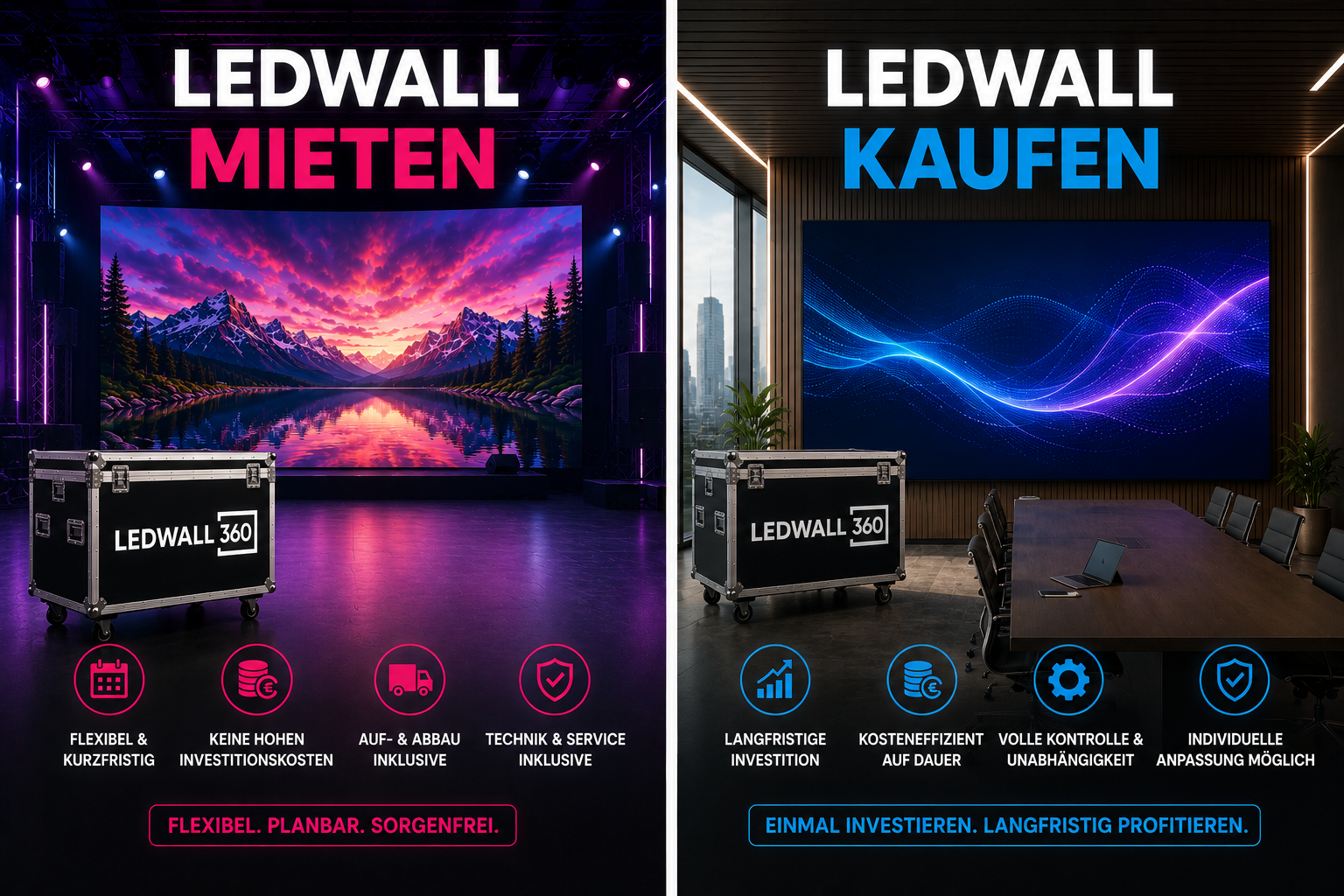 LED Wall kaufen oder mieten – LEDWALL360 Entscheidungshilfe für Kunden