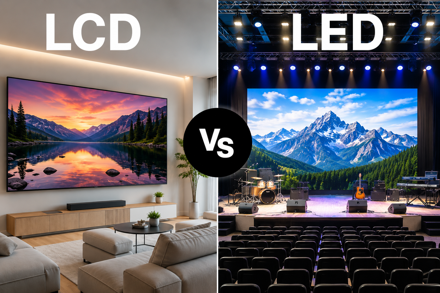 TV vs. LED Wall Vergleich – Vorteile einer LEDWALL360 LED-Wand gegenüber herkömmlichem Fernseher