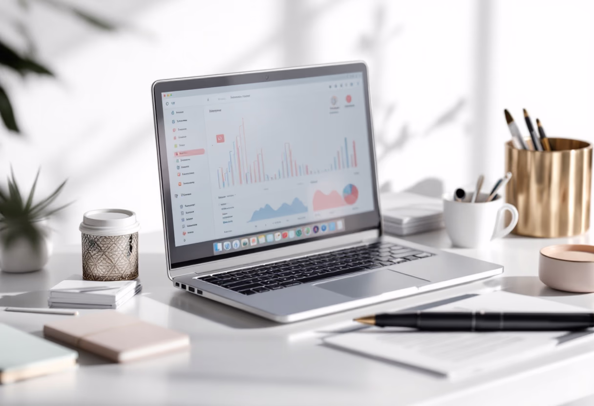 a modern workspace for a productivity tools business [background image]