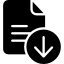 Icon of a document with a downward arrow symbolizing file download.