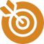 Icon of a target with three concentric rings and an arrow hitting the bullseye.