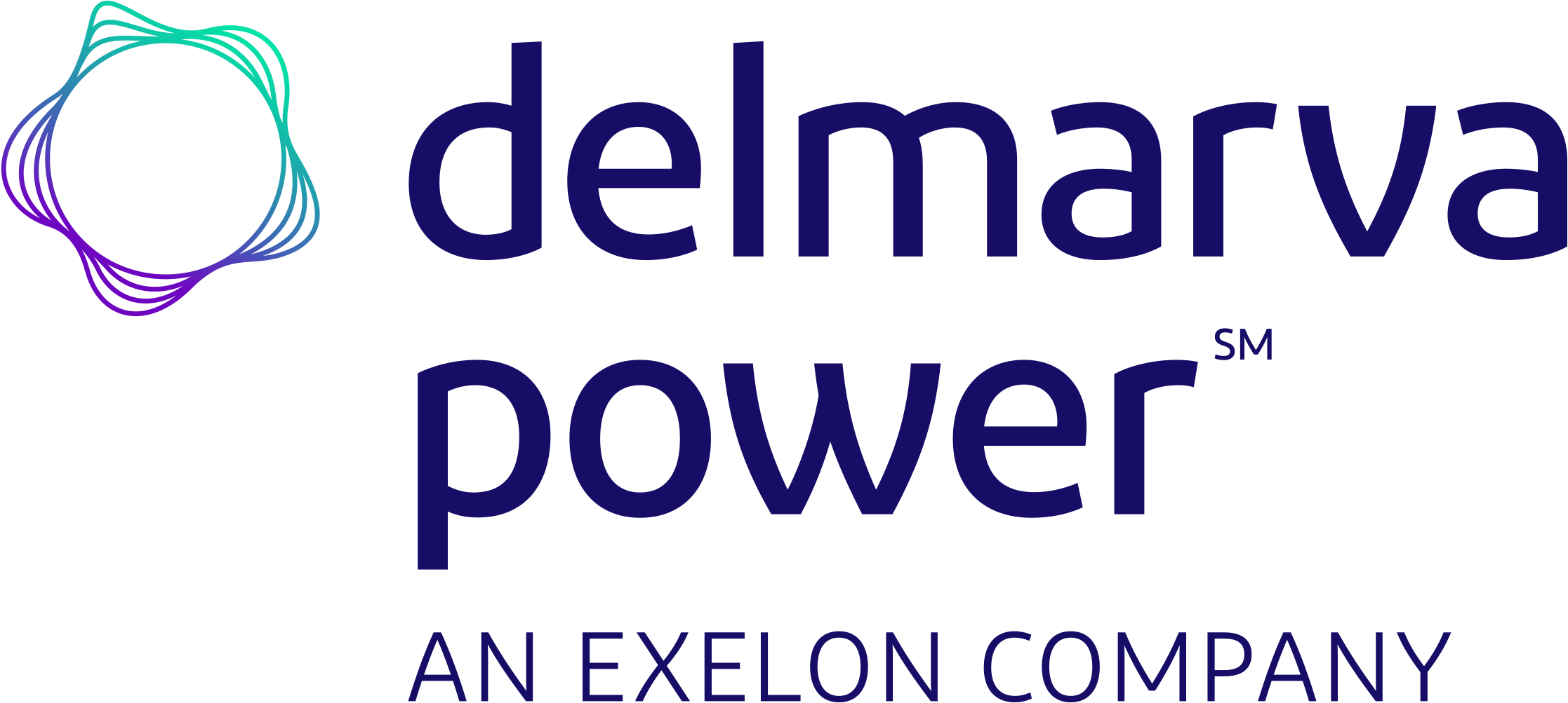 Delmarva Power logo with a colorful circular design and the text 'delmarva power an exelon company'.