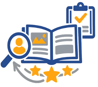 White briefcase icon with a handle and two clasps on a black background.