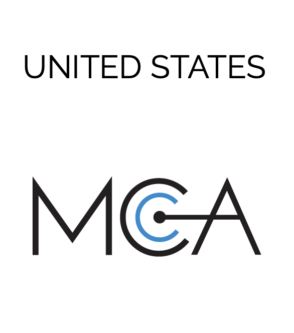 Graphic of the Americas with the United States highlighted in orange inside a blue circular border, labeled U.S.A. below.