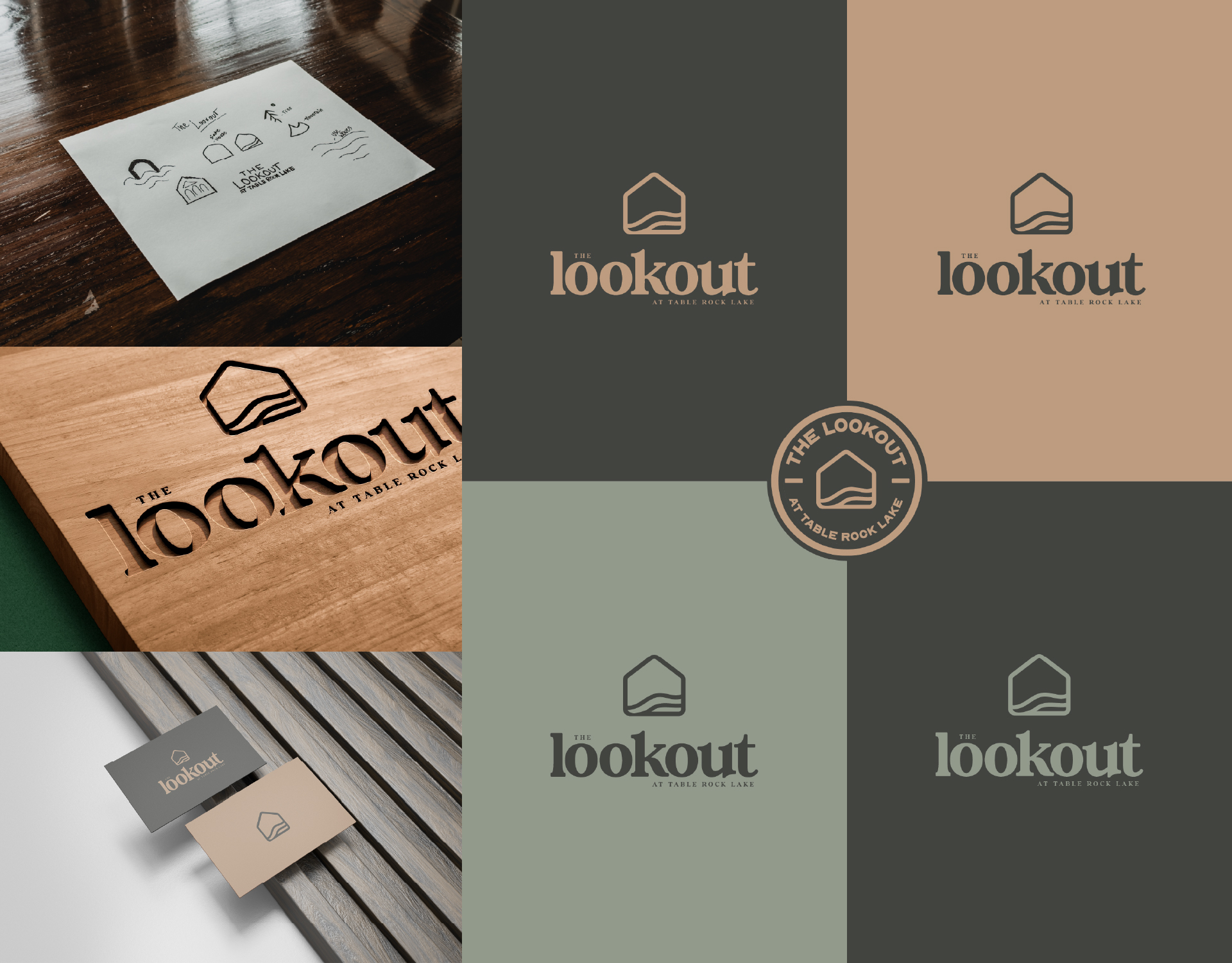 The Lookout vacation rental Branson Shell Knob MIssouri Branding and Logo design by Ten10 Creative