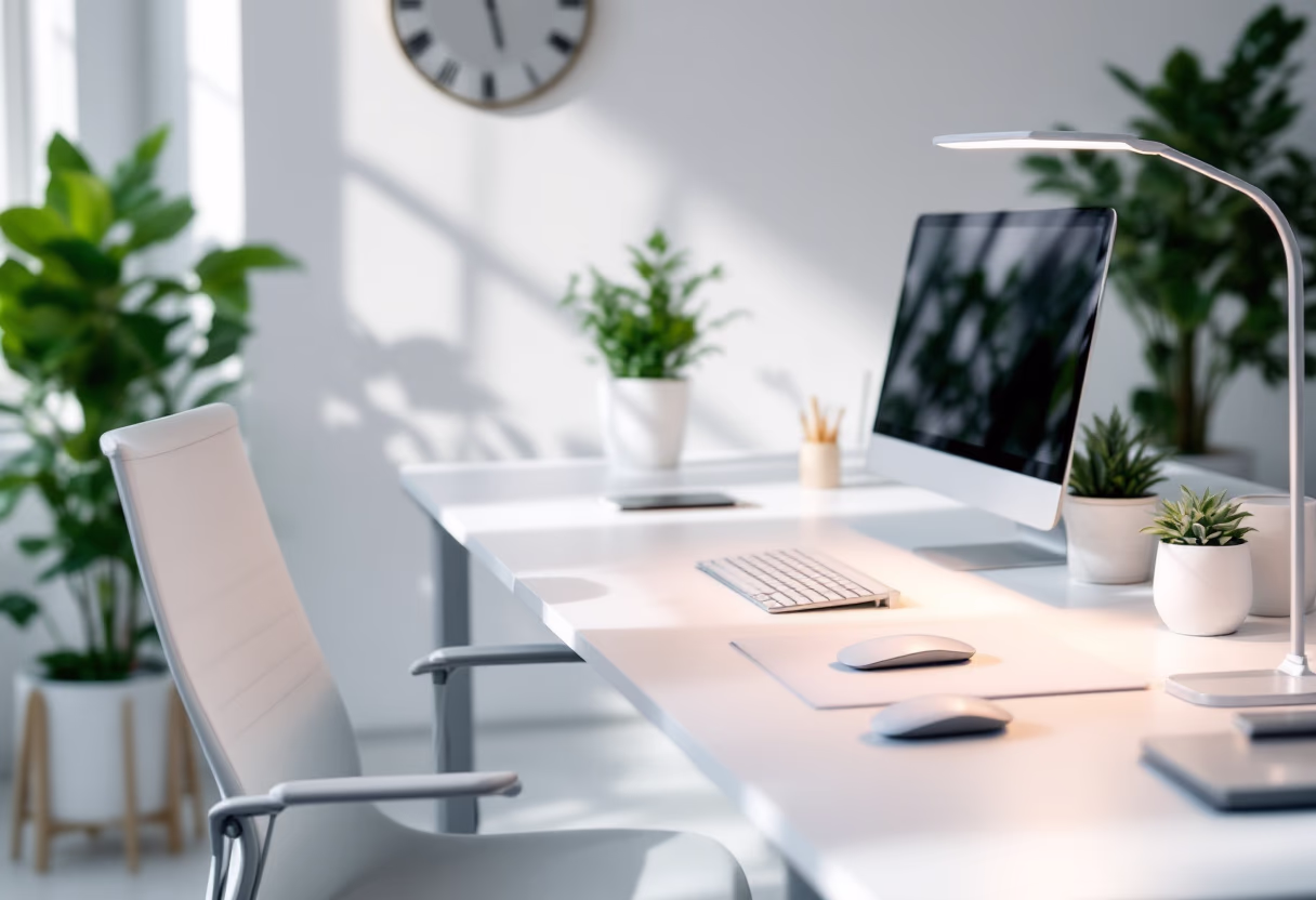 a minimalist workspace with technology for a productivity tools business [background image]