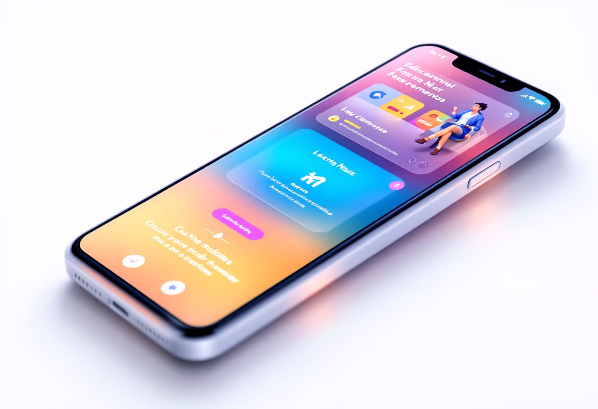 [interface] image of a tablet with an educational app (for edtech)