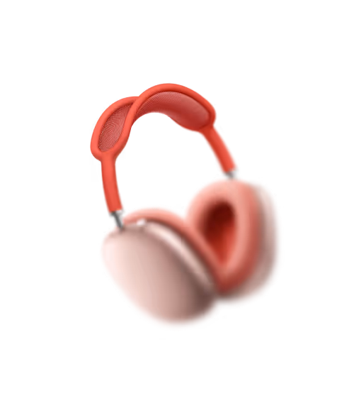 Red and pink over-ear headphones with padded ear cups and cushioned headband.