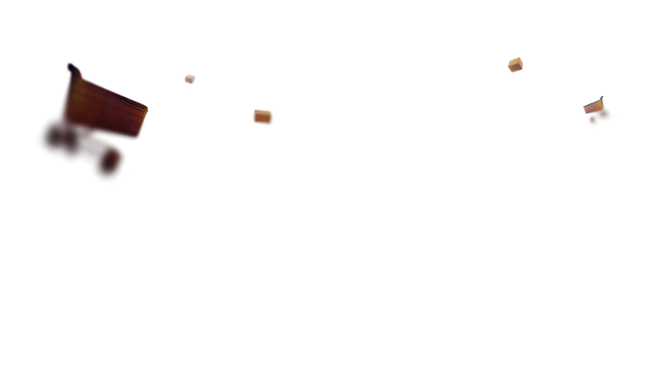 Floating small brown fragments scattered on a black background.
