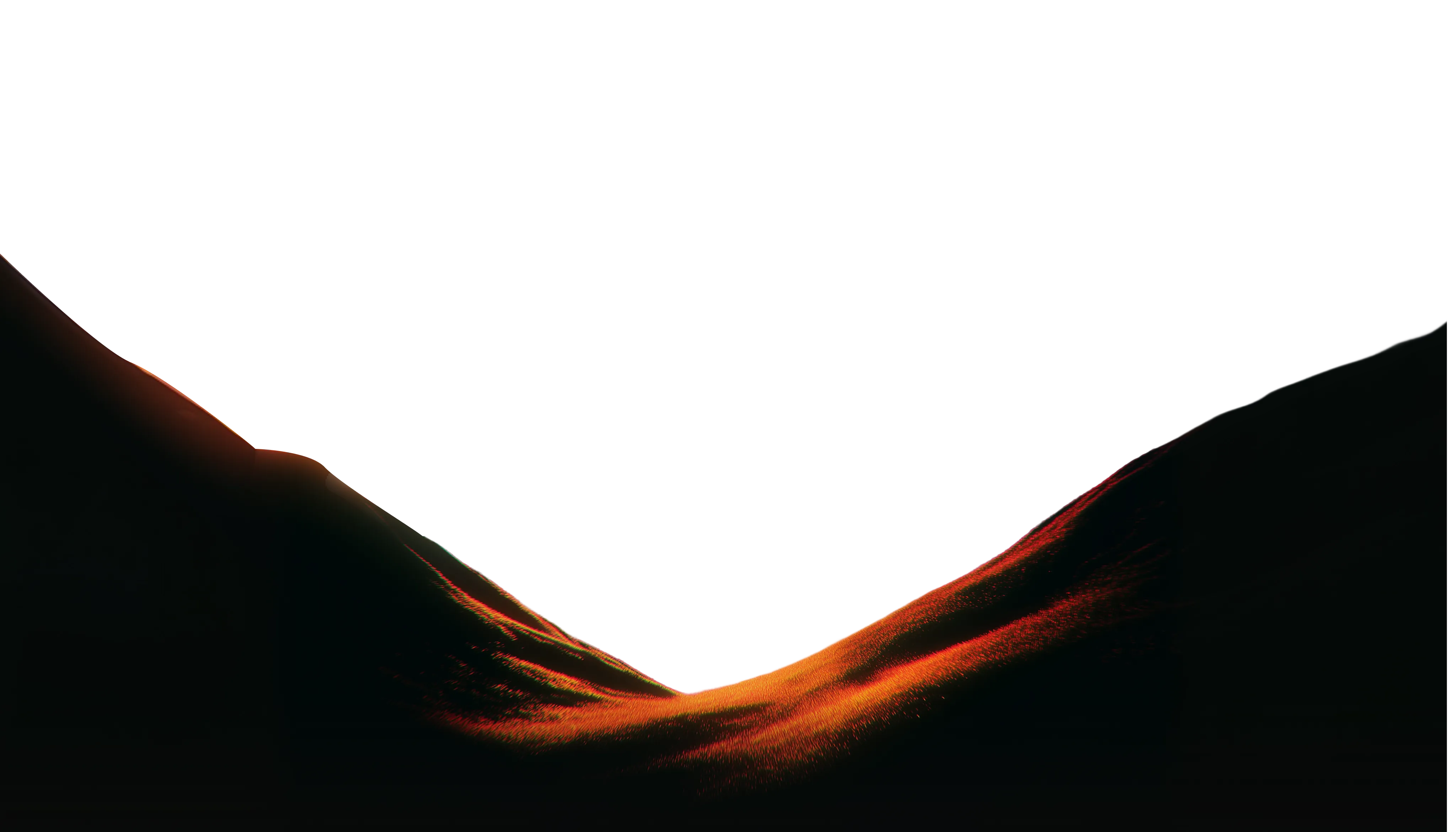 Abstract flowing waves of red and orange light against a black background.