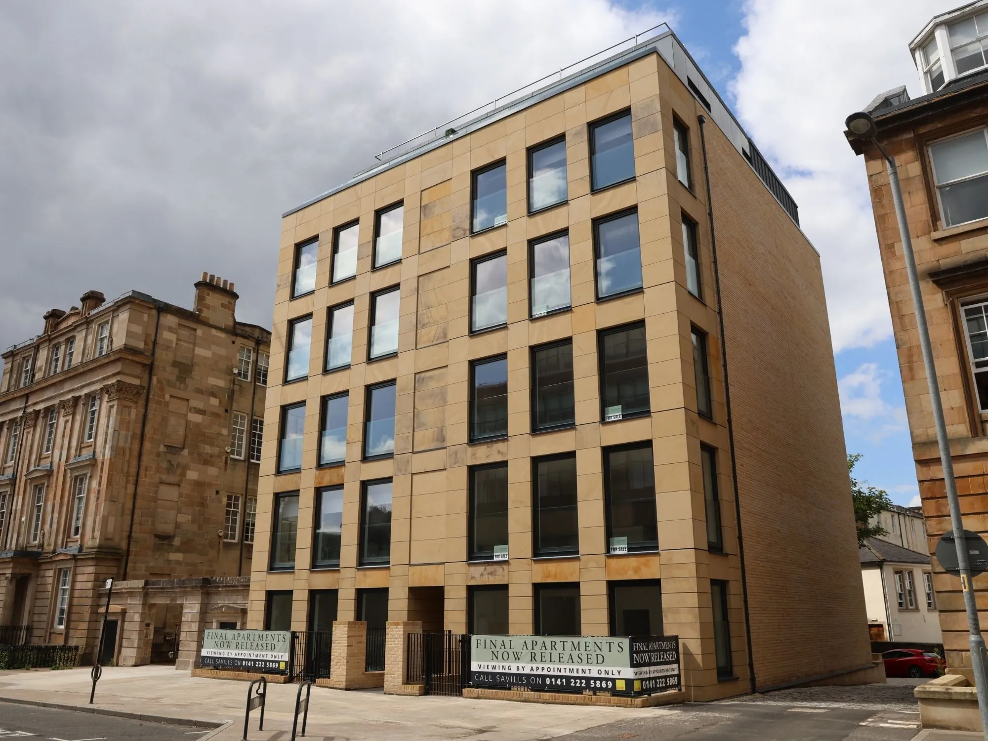 Aerobrik brick-slip façade cladding on a residential building in Glasgow