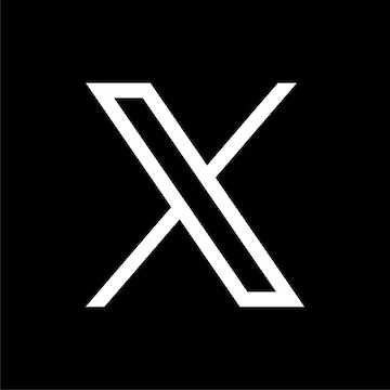 White stylized 'X' logo on a black background.