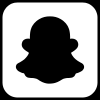 Snapchat app icon with ghost logo on black background within a rounded square.