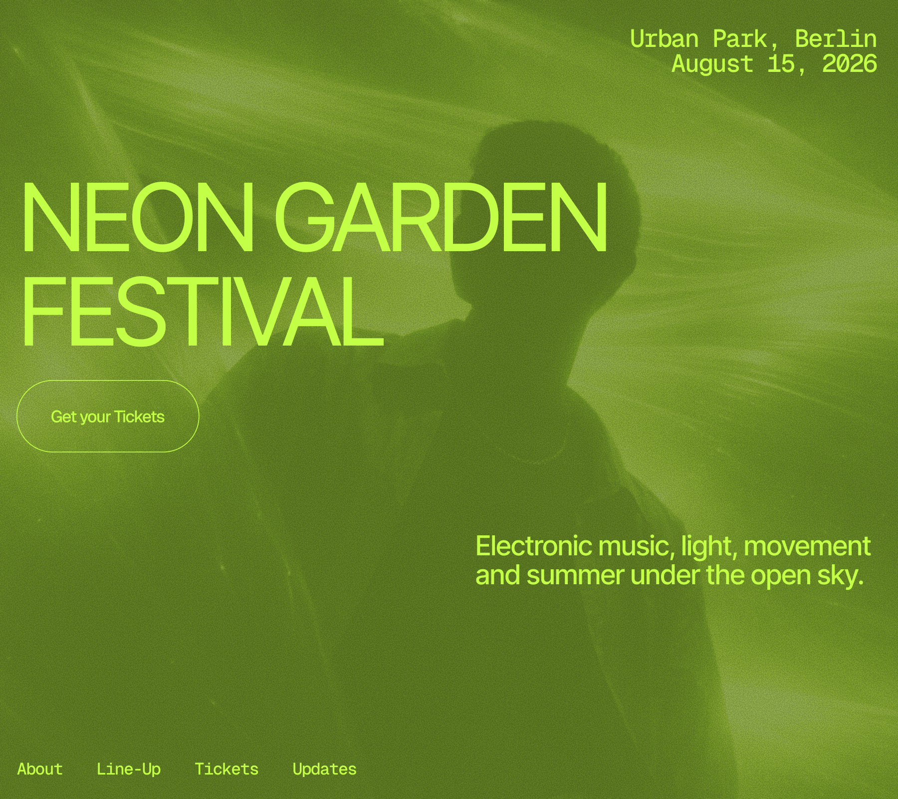 Image that showcases the neon garden festival