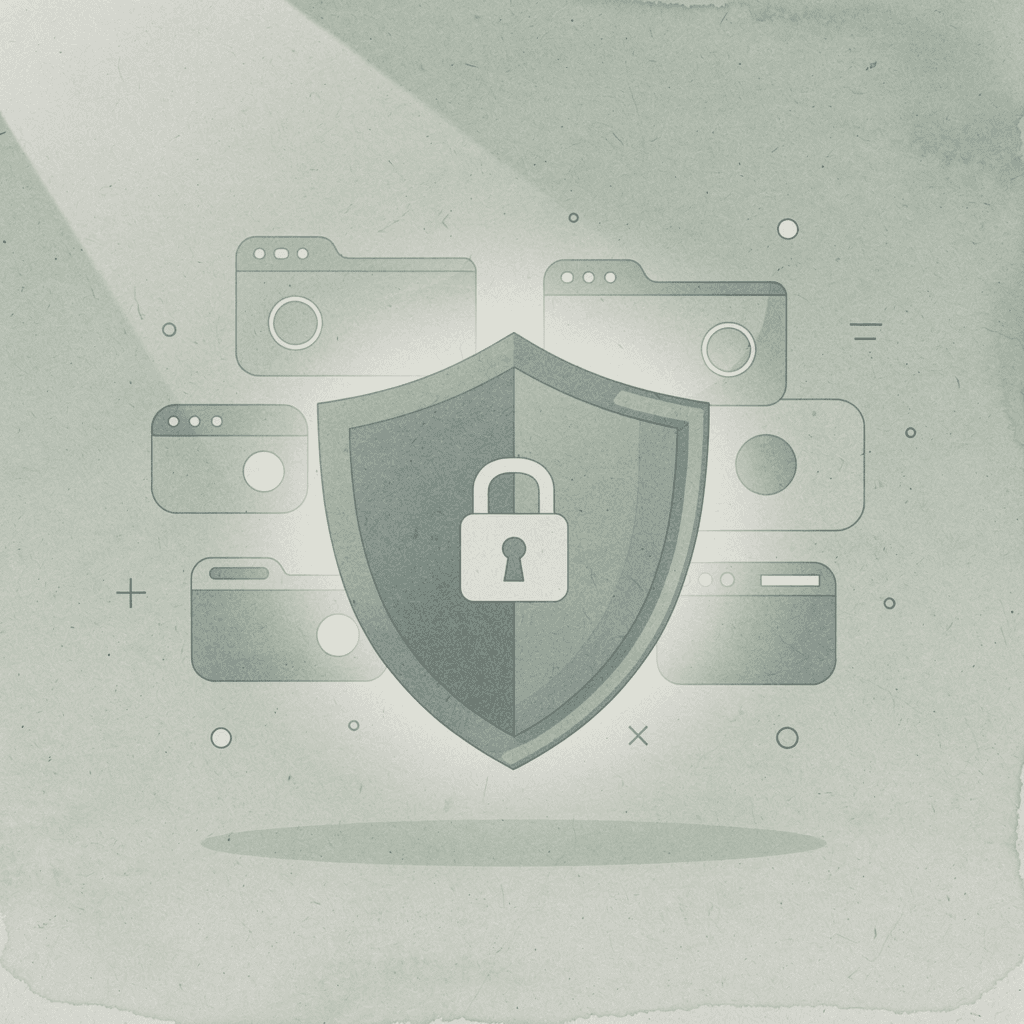 Shield protecting objects representing infrastructure as a foundation for legitimate prop firms