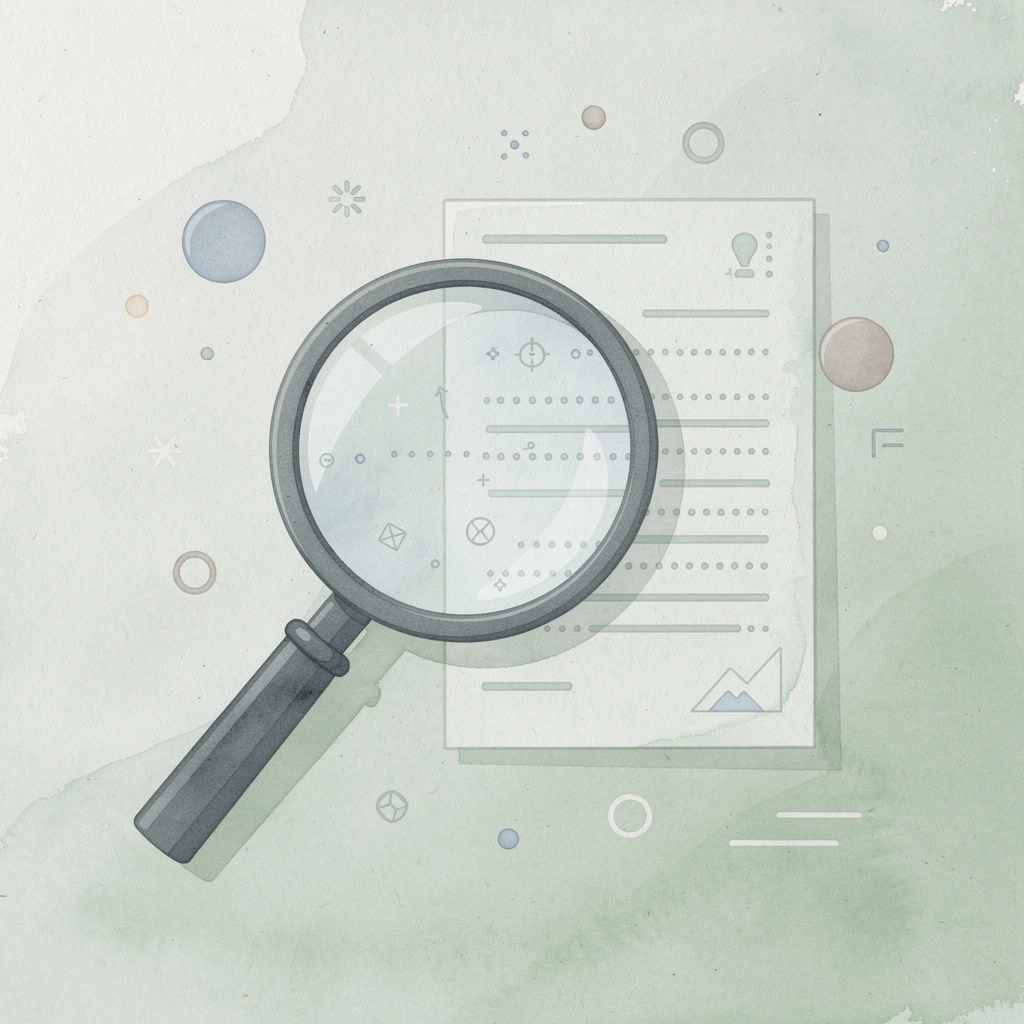Magnifying glass examining system architecture for analysis and validation
