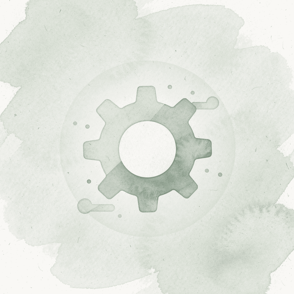 Gear icon representing the core operating model machine