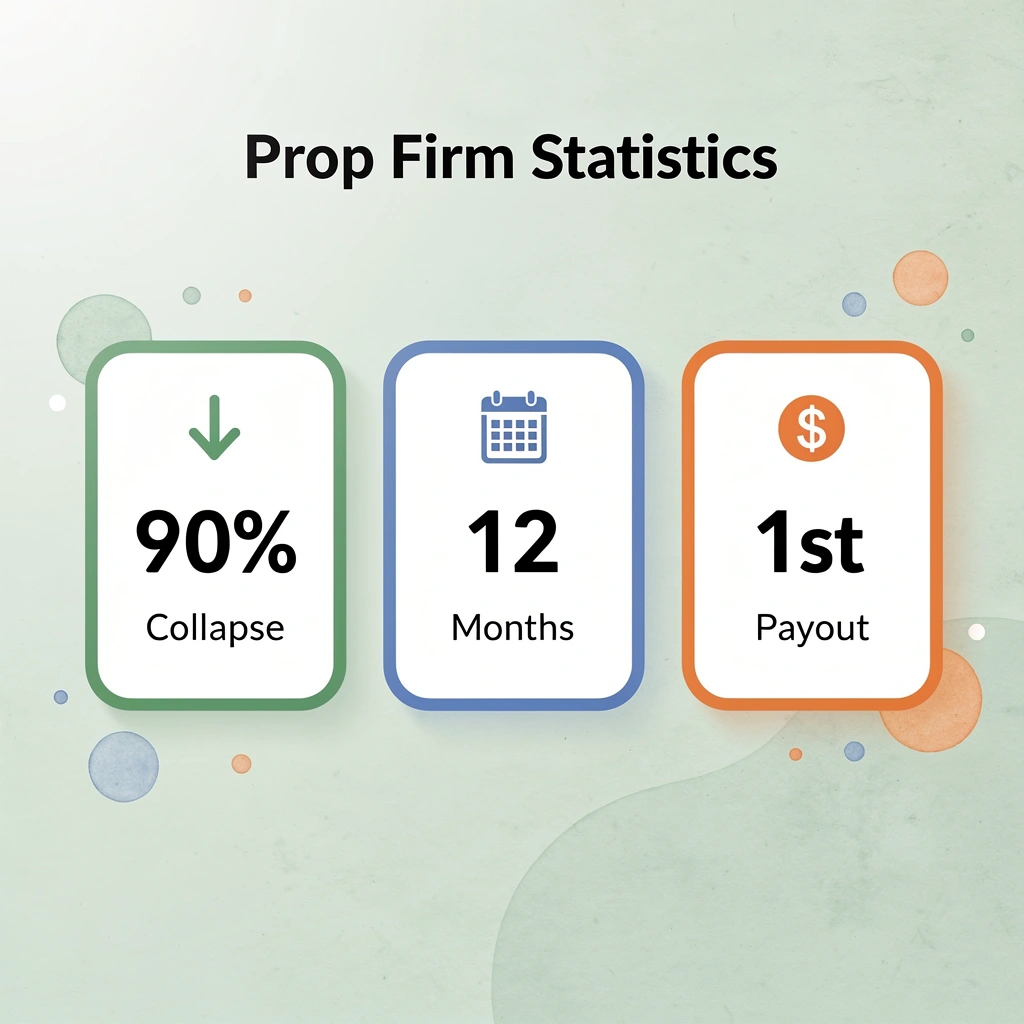 Statistics showing prop firm failure rates